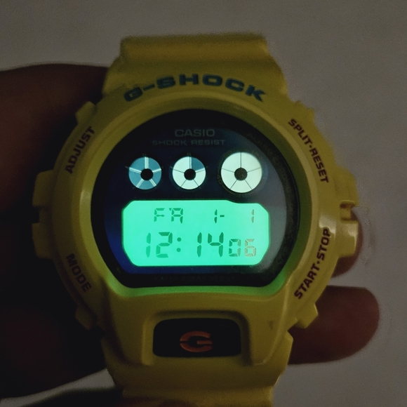 Rare CASIO G-SHOCK Watch Yellow Metallic Blue Third Eye W-6900PL - Picture 5 of 9